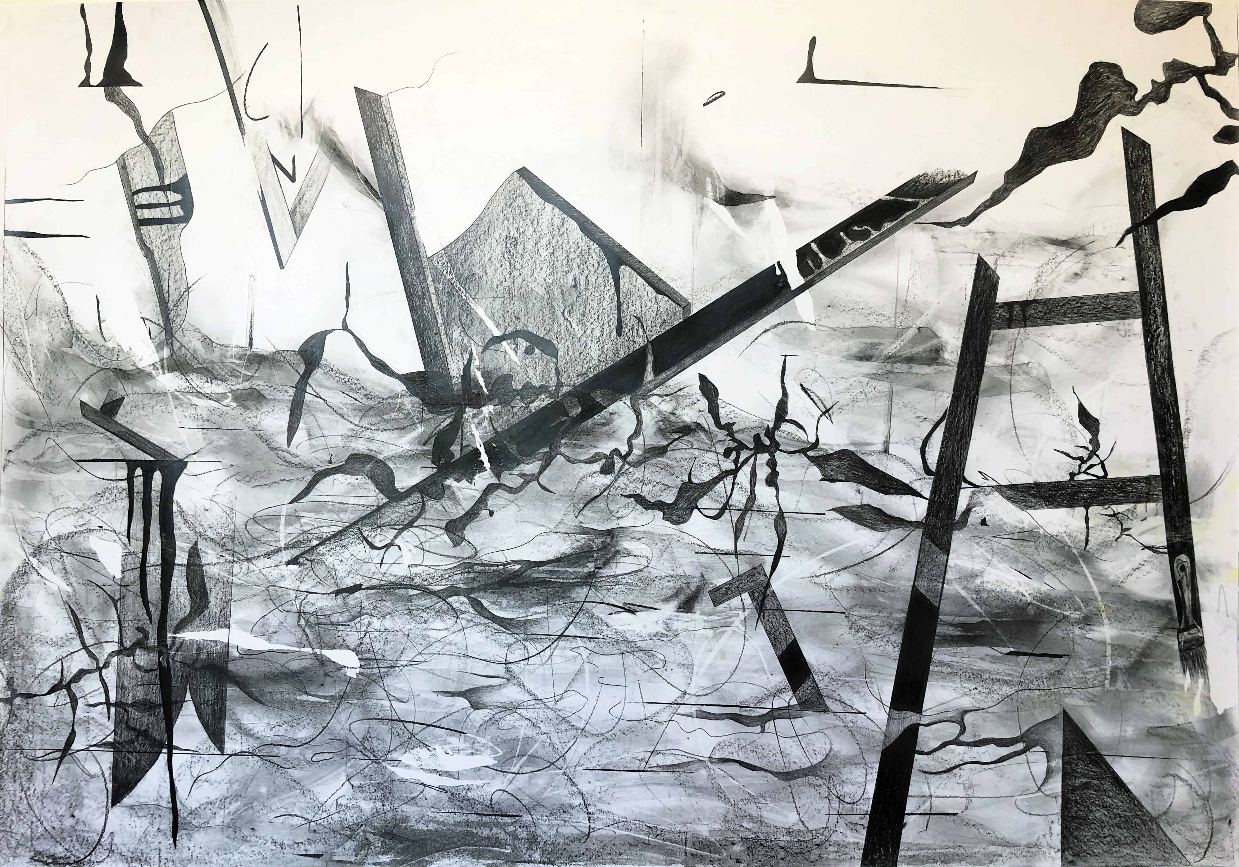 NTO THE WAVE_ pencil on paper_190x133cm_2020